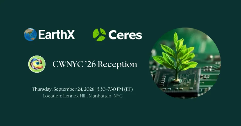 EarthxCapital and Ceres Climate Week NYC Reception