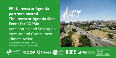 Accelerating and Scaling Up Investor and Government Climate Action at COP 30