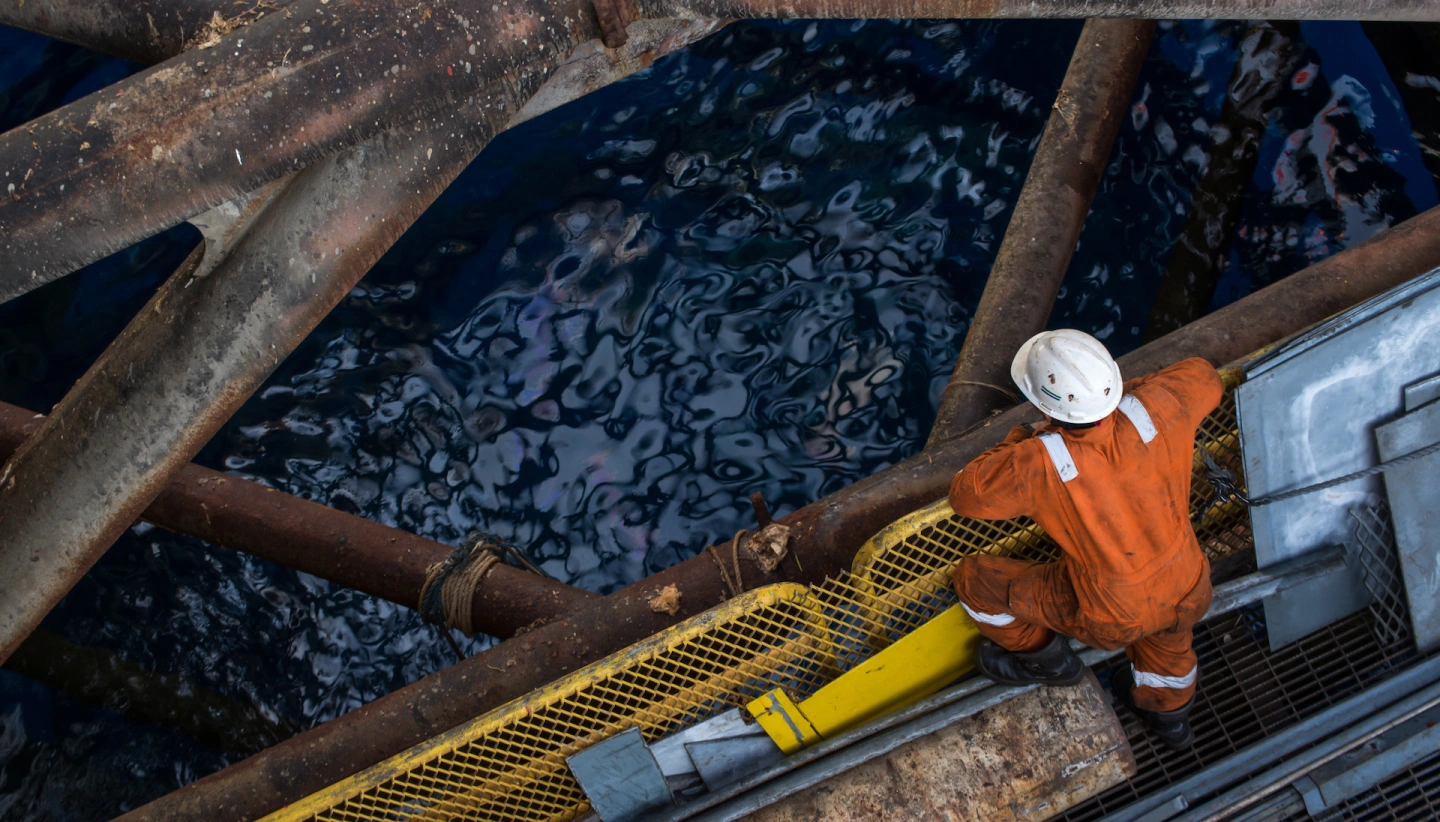 Worker on an oil rig